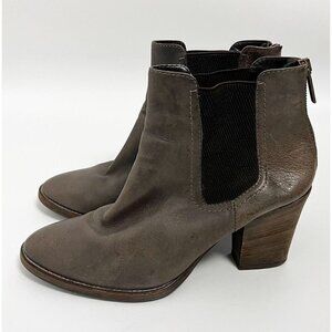 AQUATALIA Women Sz 9 Taupe Leather Fairly Weatherproof Ankle Boots
